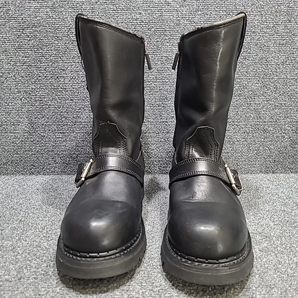 Ariat Metal Mounts Alloy H2O Black Motorcycle Boots Men's Sz 9.5EE